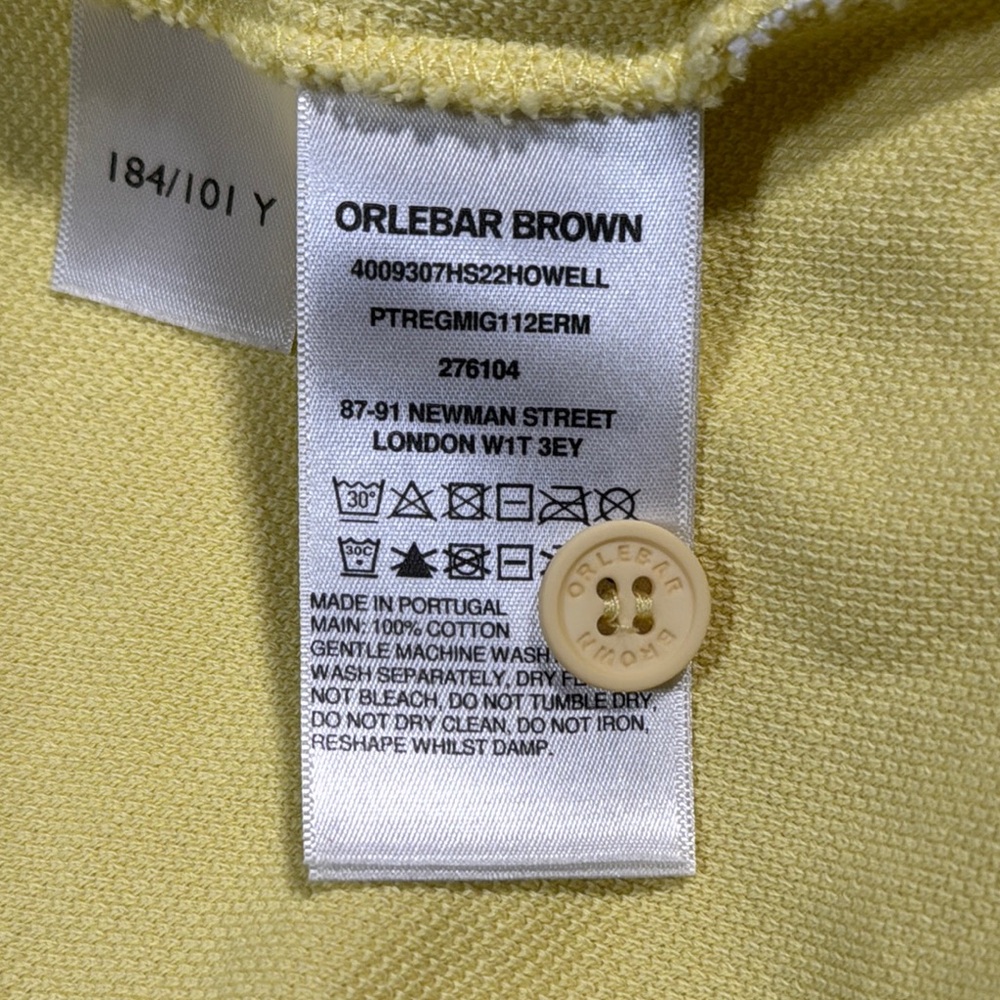 Orlebar Brown Yellow Howell Toweling Button Down Shirt - Picture 8 of 10
